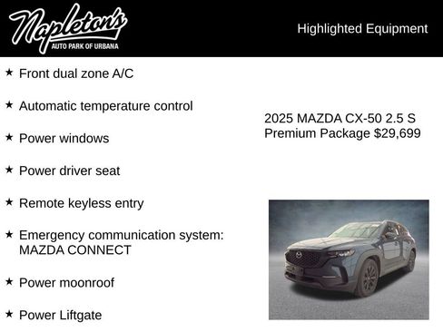 Used 2025 MAZDA CX-50 AWD 2.5 S w/ Premium Package image 3