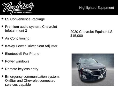 Used 2020 Chevrolet Equinox LS w/ LS Convenience Package FWD image 3