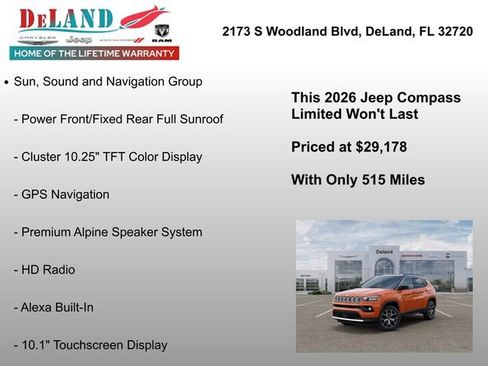 New 2026 Jeep Compass Limited w/ Sun, Sound & Navigation Group AWD/4WD image 7