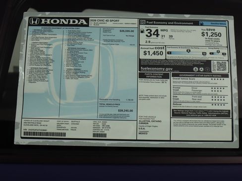 New 2026 Honda Civic Sport image 23