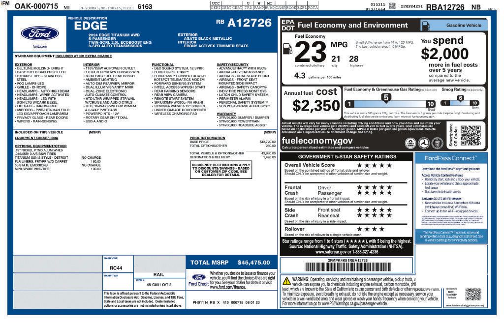 Certified 2024 Ford Edge Titanium AWD/4WD image 13