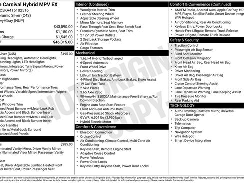 Used 2026 Kia Carnival EX FWD image 3