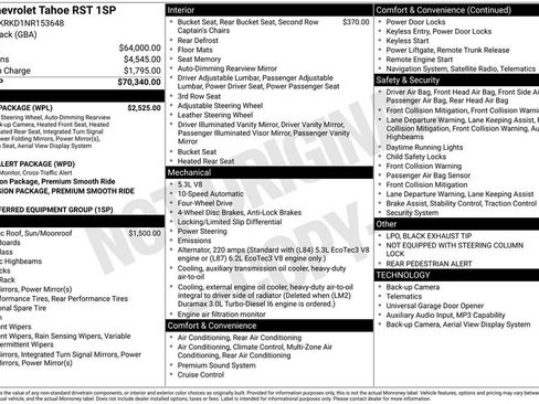 Used 2022 Chevrolet Tahoe RST w/ Luxury Package AWD/4WD image 54