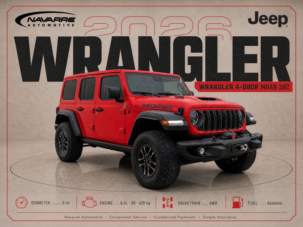 New 2026 Jeep Wrangler Unlimited Rubicon 392 w/ Quick Order Package 27X Moab AWD/4WD image 1