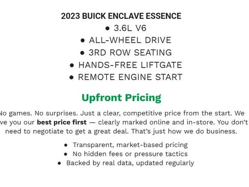 Used 2023 Buick Enclave Essence w/ Trailering Package, 5000 lbs. image 2