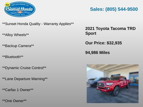 Used 2021 Toyota Tacoma TRD Sport w/ Technology Package AWD/4WD image 5