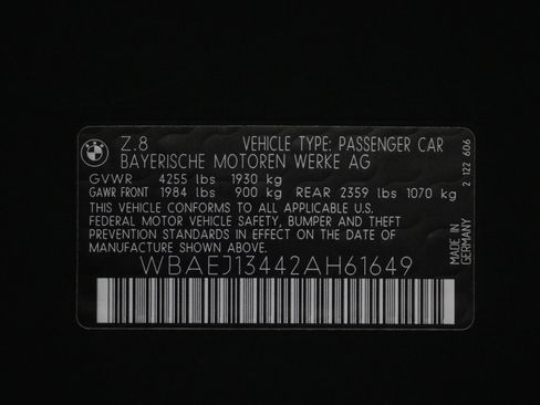 Used 2002 BMW Z8 RWD image 19