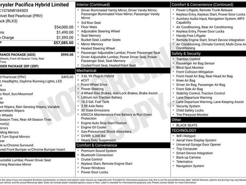 Used 2022 Chrysler Pacifica Limited w/ S Appearance Package image 38