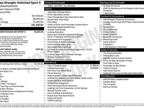 Used 2019 Jeep Wrangler Unlimited Sport S image 15