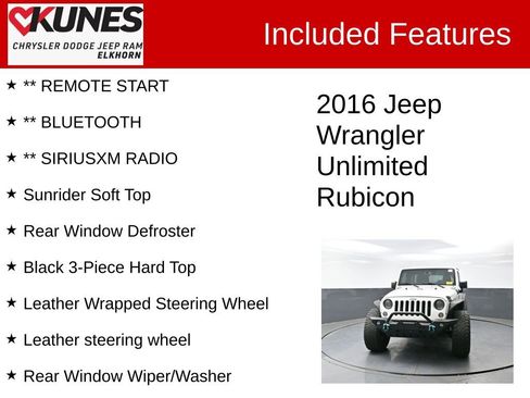 Used 2016 Jeep Wrangler Unlimited Rubicon w/ Connectivity Group image 3