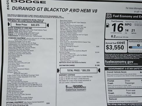 New 2026 Dodge Durango GT AWD/4WD image 18