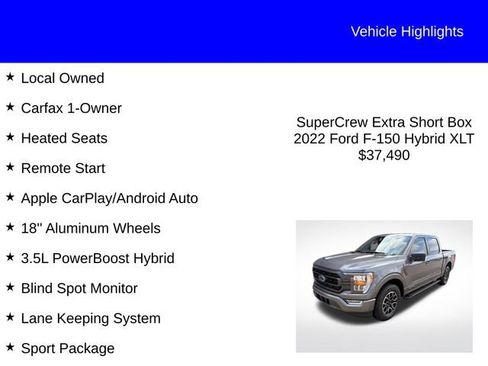 Used 2022 Ford F150 XLT w/ Equipment Group 302A High RWD image 2