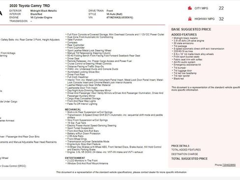 Used 2020 Toyota Camry TRD image 2