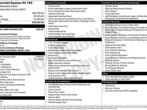 Used 2023 Chevrolet Equinox RS w/ LPO, Floor Liner Package FWD image 2