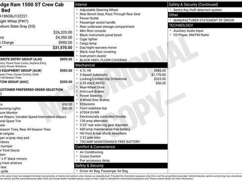 Used 2008 Dodge Ram 1500 Truck ST w/ PWR & Remote Entry Group RWD image 3