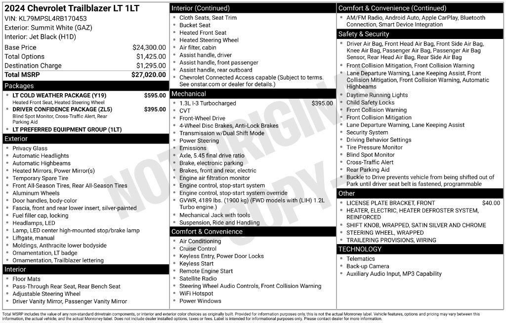 Used 2024 Chevrolet TrailBlazer LT w/ LT Cold Weather Package FWD image 12