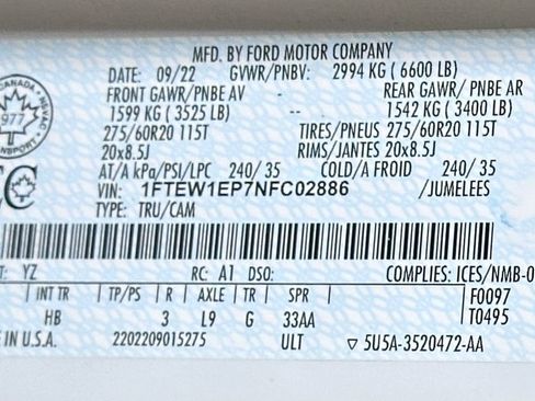 Certified 2022 Ford F150 Lariat w/ Equipment Group 502A High image 63