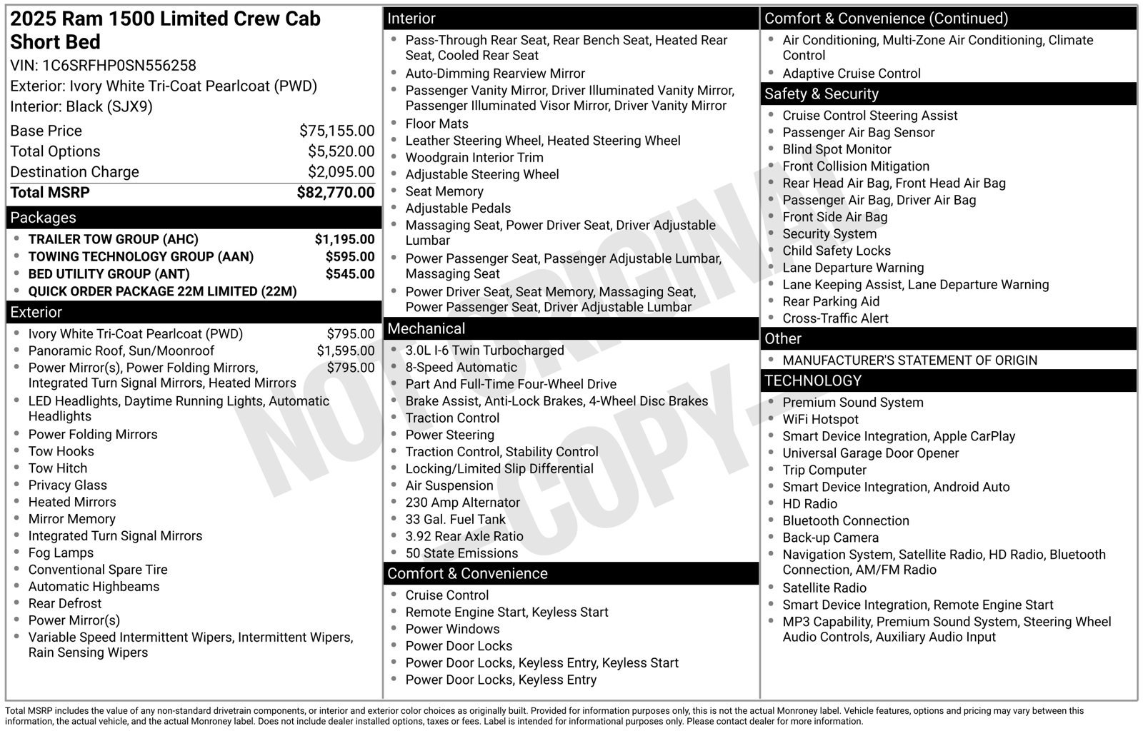 Used 2025 RAM 1500 Limited w/ Trailer Tow Group AWD/4WD image 1