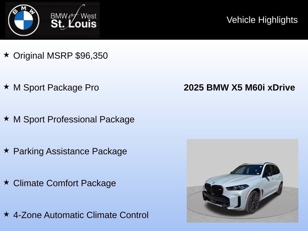 Used 2025 BMW X5 M60i w/ Climate Comfort Package AWD/4WD image 8