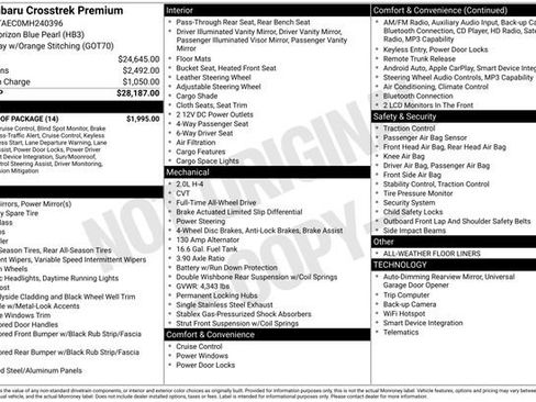 Used 2021 Subaru Crosstrek 2.0i Premium w/ Moonroof Package image 32