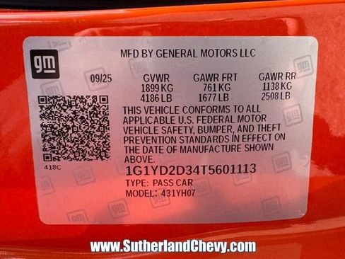 Used 2026 Chevrolet Corvette Z06 w/ Battery Protection Package RWD image 36