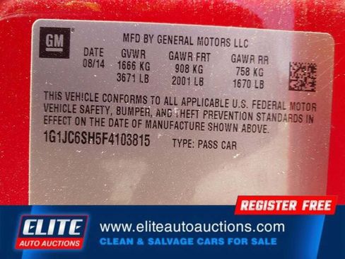 Used 2015 Chevrolet Sonic LT FWD image 17
