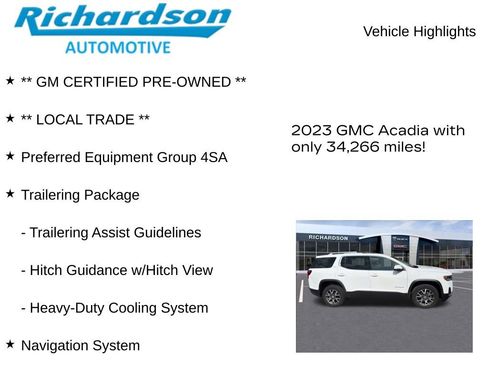 Used 2023 GMC Acadia SLT w/ Trailering Package AWD/4WD image 10