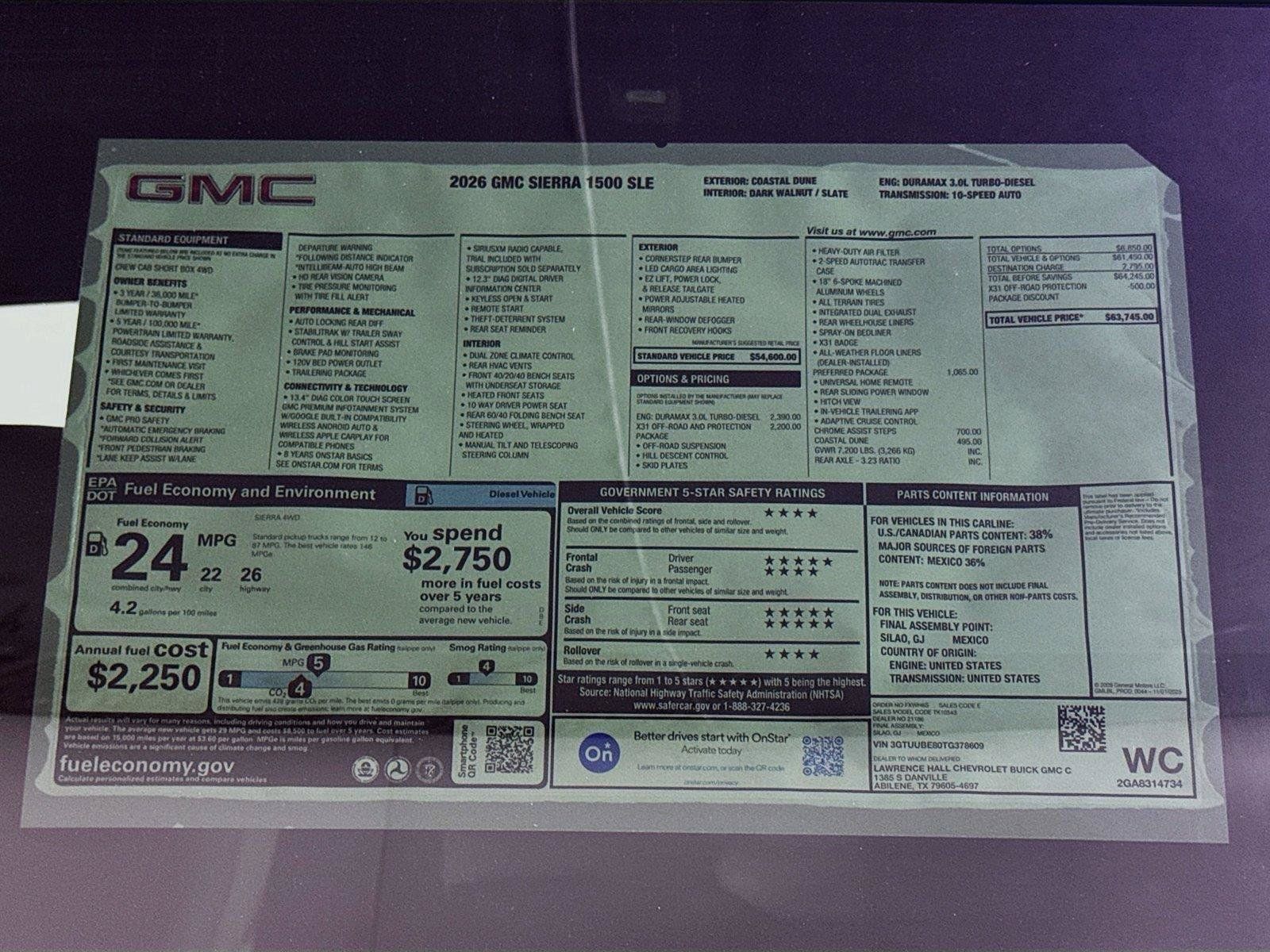 New 2026 GMC Sierra 1500 SLE AWD/4WD image 20