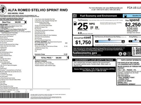 Used 2022 Alfa Romeo Stelvio Sprint image 3