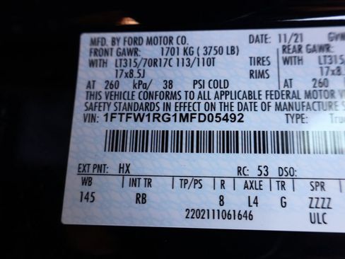 Used 2021 Ford F150 Raptor w/ Equipment Group 801A High AWD/4WD image 40
