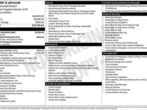 Certified 2024 BMW i5 eDrive40i w/ M Sport Package RWD image 7