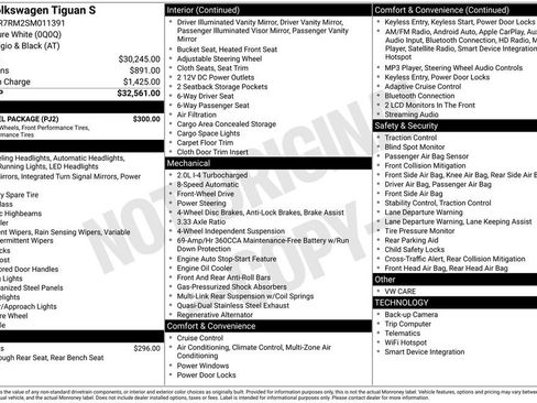 Used 2025 Volkswagen Tiguan S w/ 18" Wheel Package image 7