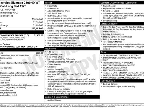 Used 2021 Chevrolet Silverado 2500 W/T w/ WT Fleet Convenience Package image 6