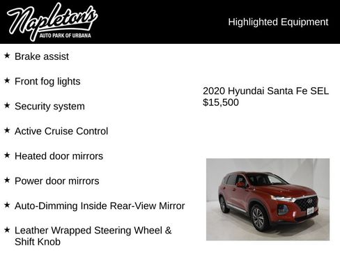 Used 2020 Hyundai Santa Fe SEL w/ Convenience Package FWD image 16