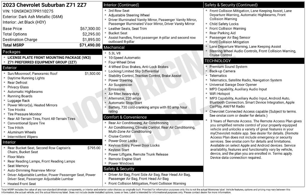 Used 2023 Chevrolet Suburban Z71 AWD/4WD image 11