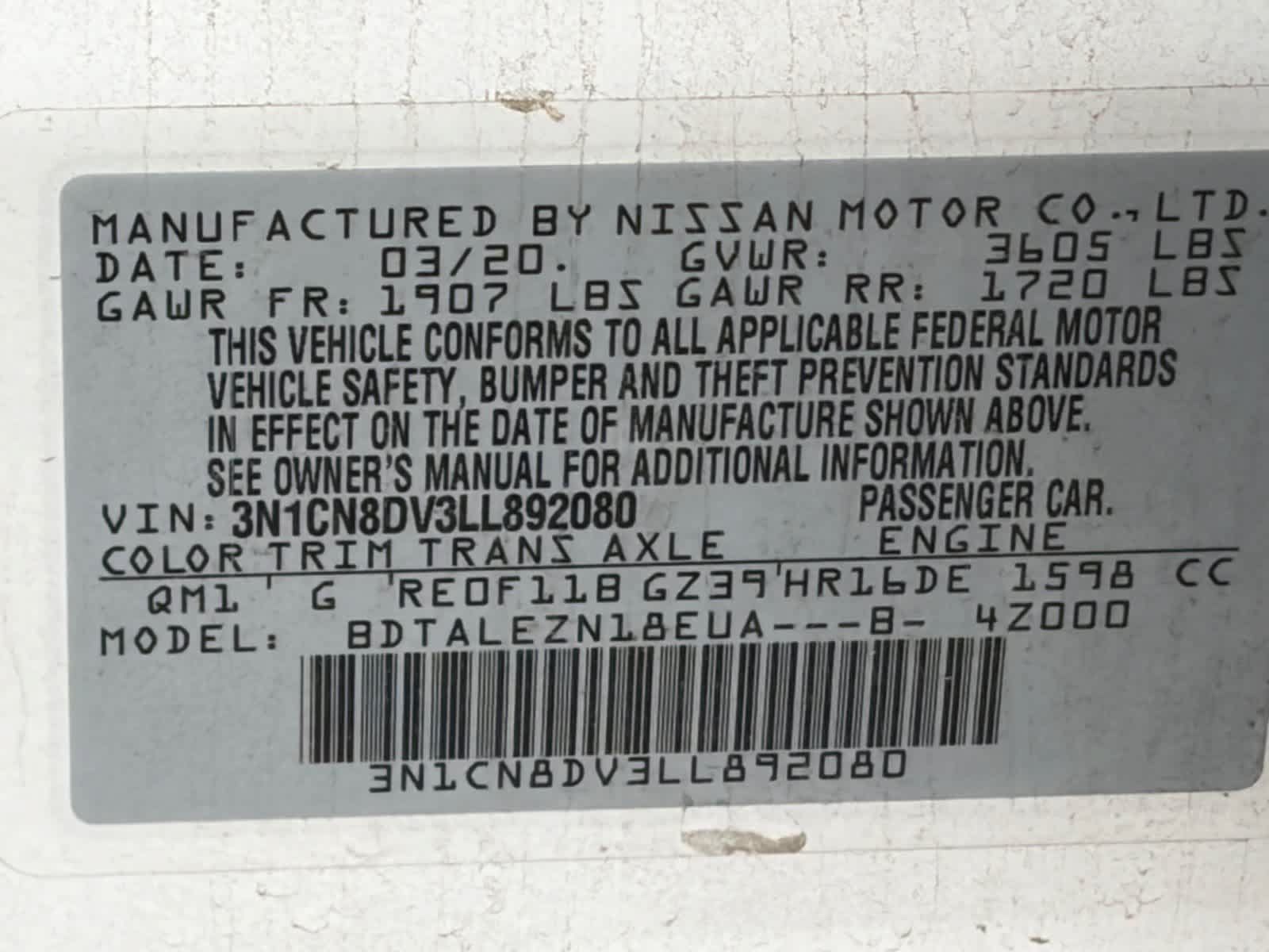 Used 2020 Nissan Versa S FWD image 19