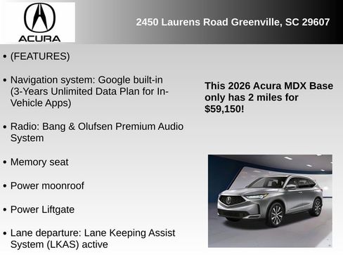 New 2026 Acura MDX w/ Technology Package image 2