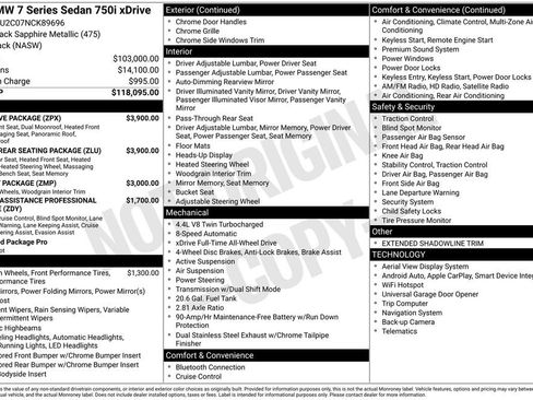 Used 2022 BMW 750i xDrive w/ Luxury Rear Seating Package image 34