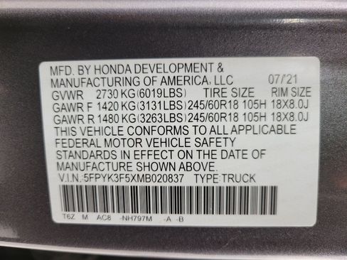 Used 2021 Honda Ridgeline RTL image 28