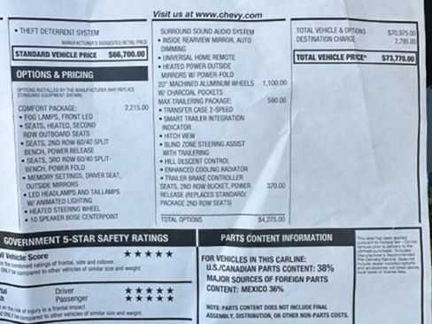 New 2026 Chevrolet Tahoe LT w/ Comfort Package AWD/4WD image 34