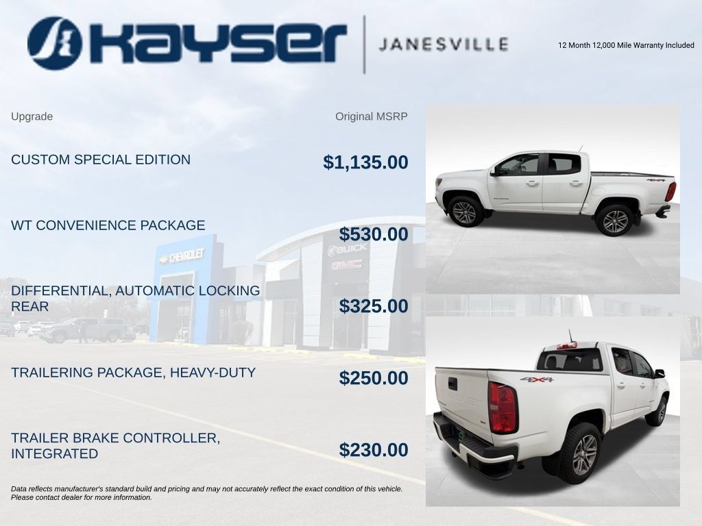 Certified 2022 Chevrolet Colorado W/T w/ Custom Special Edition AWD/4WD image 2
