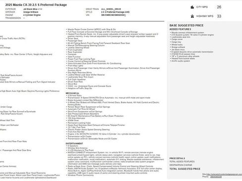 Certified 2025 MAZDA CX-30 AWD 2.5 S w/ Preferred Package image 31