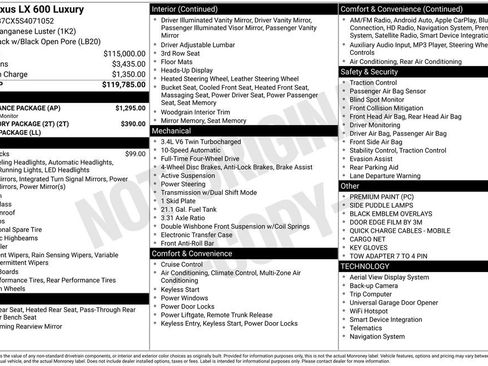 Used 2025 Lexus LX 600 4WD w/ Appearance Package image 5