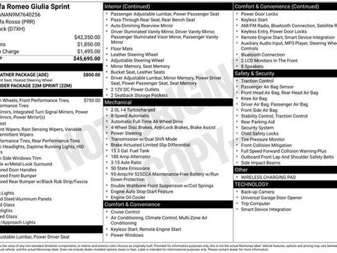 Used 2021 Alfa Romeo Giulia Sprint w/ Cold Weather Package image 38