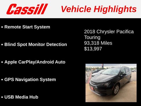 Used 2018 Chrysler Pacifica Touring w/ Tire & Wheel Group FWD image 3