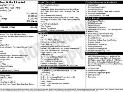 Used 2020 Subaru Outback Limited w/ Popular Package #2 image 38