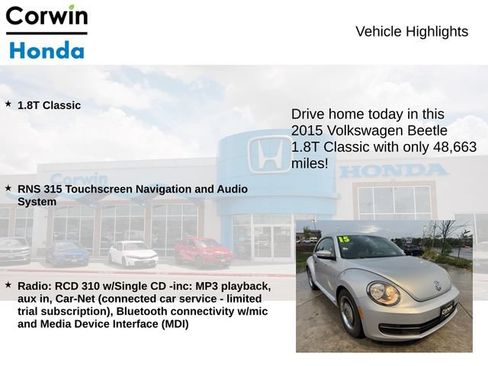 Used 2015 Volkswagen Beetle 1.8T Classic FWD image 6