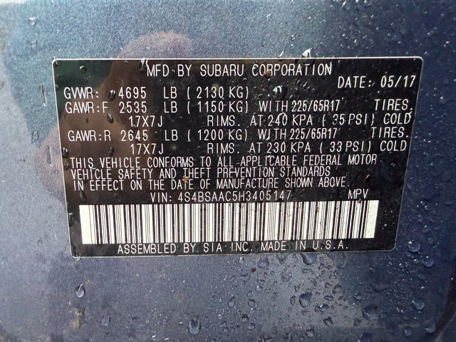 Used 2017 Subaru Outback 2.5i AWD/4WD image 10