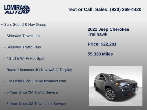 Used 2021 Jeep Cherokee Trailhawk w/ Sun, Sound & Nav Group AWD/4WD image 14