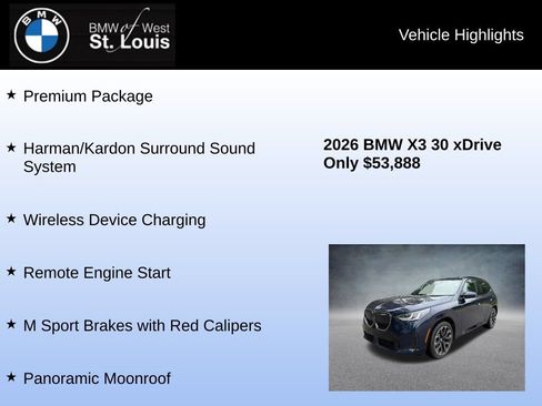 Used 2026 BMW X3 xDrive30i w/ Premium Package AWD/4WD image 15